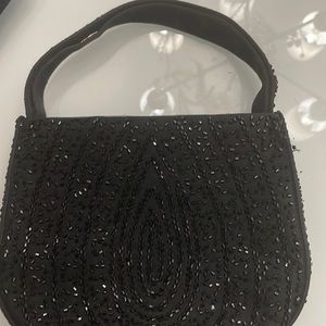 Sequined black dressy purse Ann Taylor